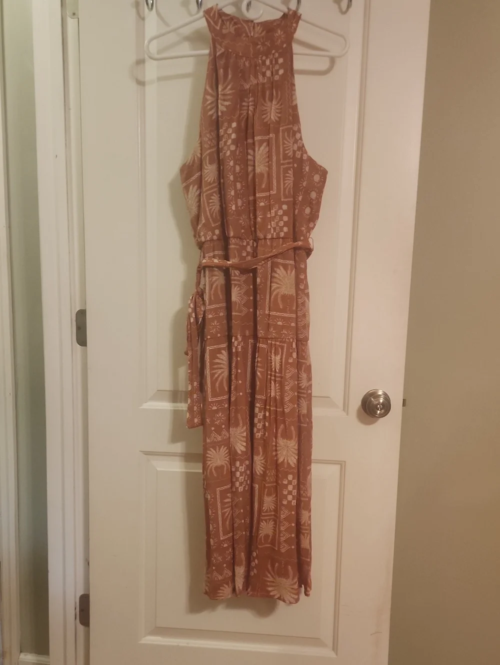 Luxology Rust and Cream Printed Maxi Dress